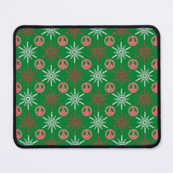 Item preview, Festive green and red peace signs with snowflakes. designed and sold by SandraPDesigns.