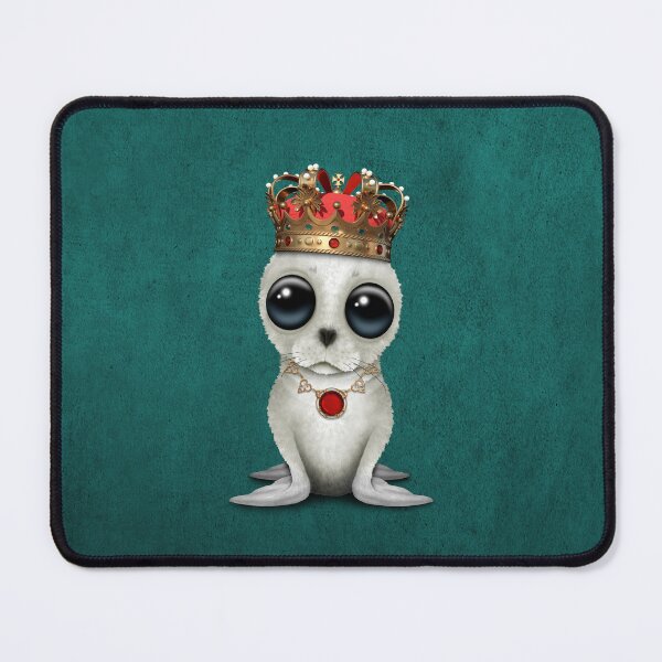 Item preview, Cute Royal Harp seal Wearing Crown Blue designed and sold by JeffBartels.