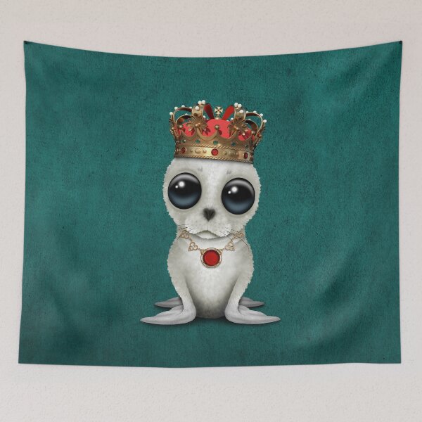 Item preview, Linda foca arpa real con corona azul designed and sold by JeffBartels.