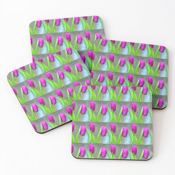Item preview, Repeated aesthetic tulip patterns designed and sold by Patternflower.
