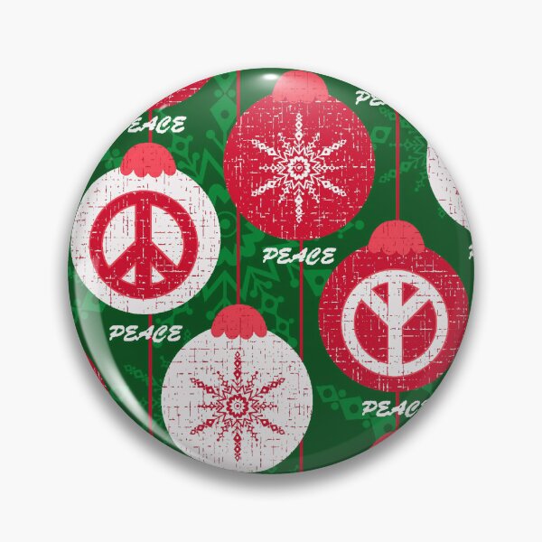 Item preview, Festive green and red peace signs with snowflakes in baubles. designed and sold by SandraPDesigns.