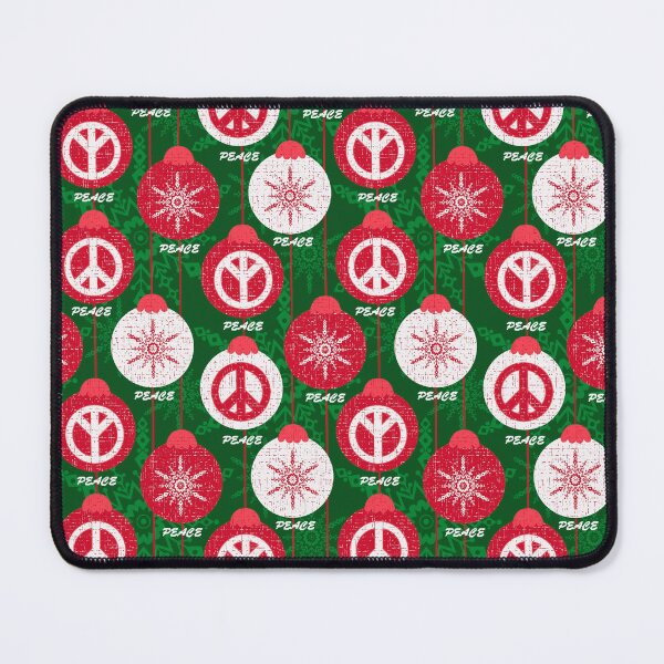 Item preview, Festive green and red peace signs with snowflakes in baubles. designed and sold by SandraPDesigns.