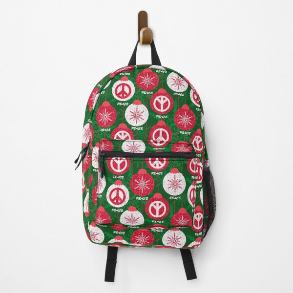 Item preview, Festive green and red peace signs with snowflakes in baubles. designed and sold by SandraPDesigns.