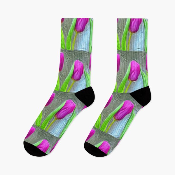 Item preview, Repeated aesthetic tulip patterns designed and sold by Patternflower.