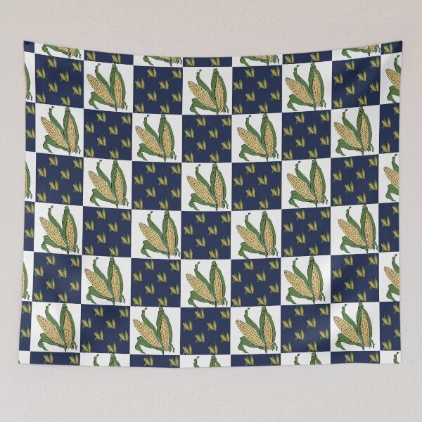 Item preview, Blue green yellow sweetcorn checkered pattern  designed and sold by TipTopTapo.