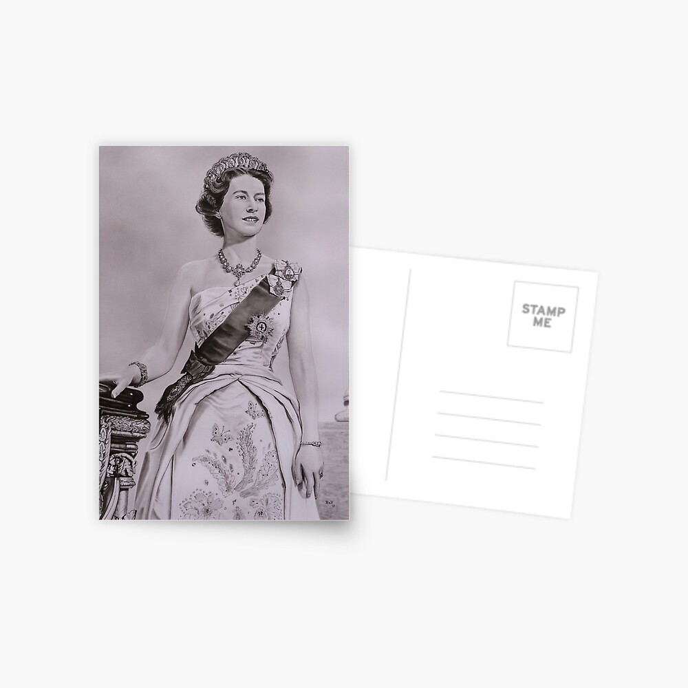 ""Queen Elizabeth II" Coronation" Postcard by RmvPortraitsArt Redbubble