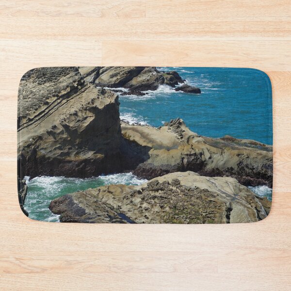 Item preview, Pacific Coast Rock Sculpture | Blue Green Ocean Waves Meet Oregon Coastal Geology  designed and sold by arlutai.
