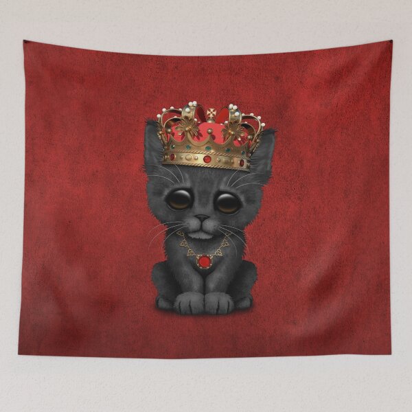 Item preview, Cute Royal Black Kitten Wearing Crown  designed and sold by JeffBartels.