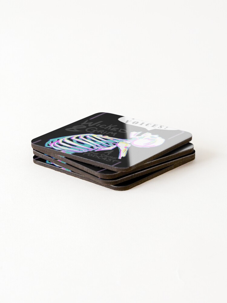 Thumbnail 4 of 5, Coasters (Set of 4), Neon Skeleton designed and sold by RickyTidball.