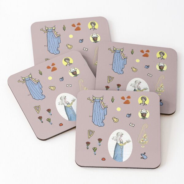 Item preview, Regency Aesthetic Sheet in Cerulean, Jonquil, and Coquelicot designed and sold by LochNestFarm.