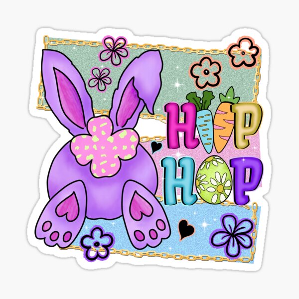 Bunny Hip Hop Sticker By Dalypdesign Redbubble