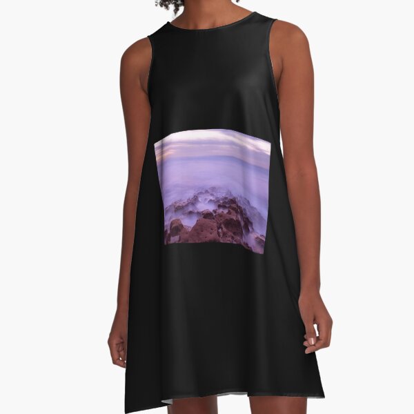 Item preview, Mystic Eerie Purple Ocean Waves Long Exposure Canvas Print designed and sold by alexanderneni.