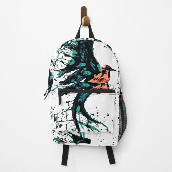 Item preview, watercolor blue green reddish bird designed and sold by XXgooddeedXX.