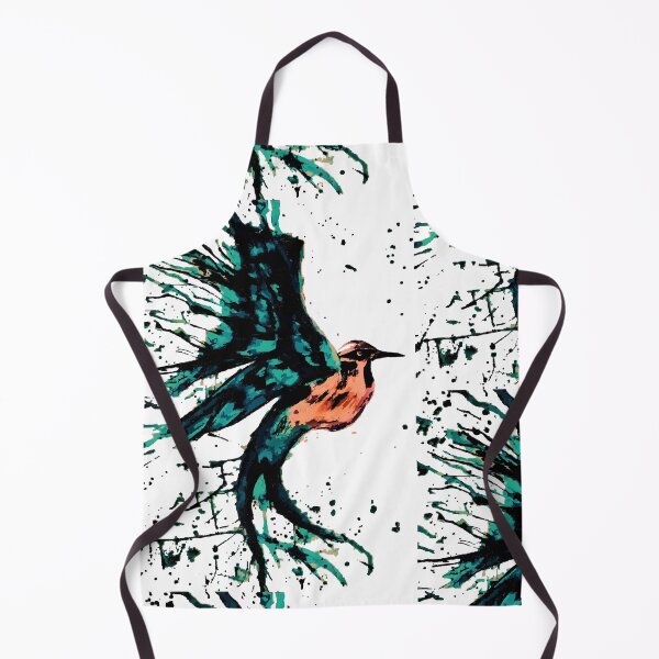 Item preview, watercolor blue green reddish bird designed and sold by XXgooddeedXX.