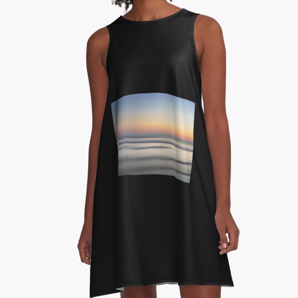 Item preview, Mystic Eerie Sunset Ocean Waves Long Exposure Canvas Print designed and sold by alexanderneni.