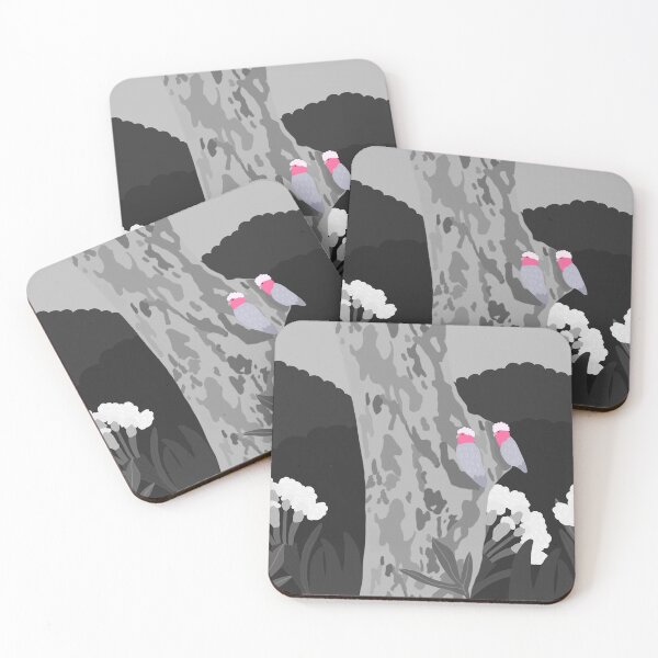 Item preview, Two Pink Galahs on Black and White designed and sold by Digitaldingo.