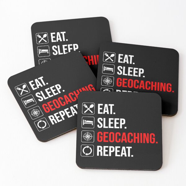 Item preview, Eat. Sleep. Geocaching. Repeat designed and sold by Cat Lady Designs.