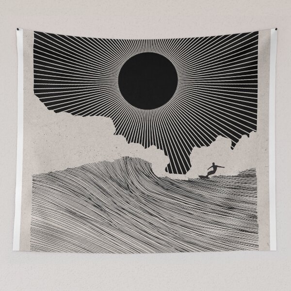 Item preview, Ocean Waves Line Art designed and sold by SurfolioPrints.