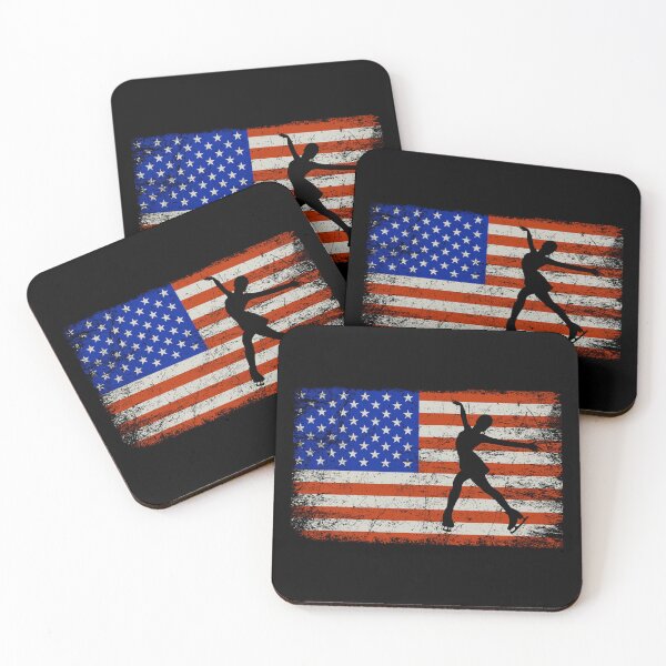 Item preview, Figure Skating Ice Skater Skate Dance USA Flag 4th of July designed and sold by CuteDesigns1.