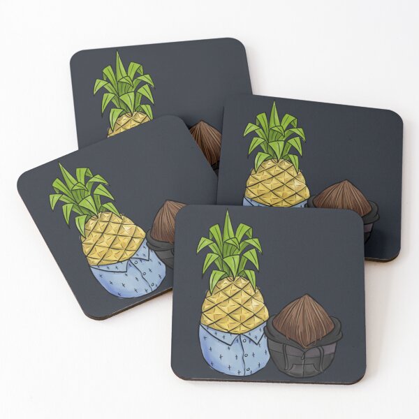 Artikelvorschau, Ananas und Kokosnuss entworfen und verkauft von ShineTeesDS.