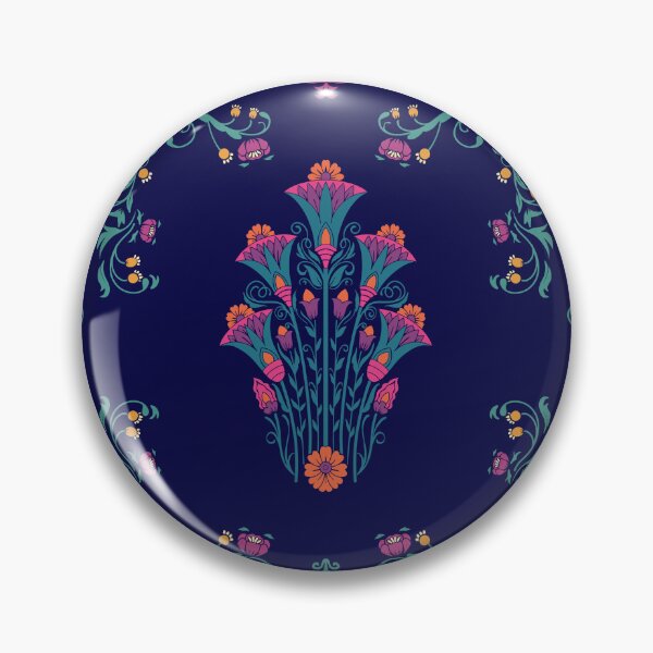 Item preview, Mughal Art Floral Motifs Print - The Mughal Empire Pattern designed and sold by AppareIIndustry.