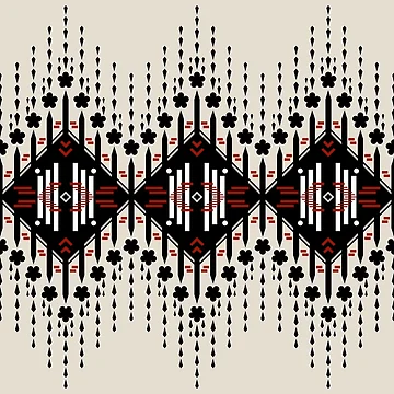 Artwork thumbnail, Batik Flower Pattern, Abstract Ethnic Geometric Pattern by RisaArt22