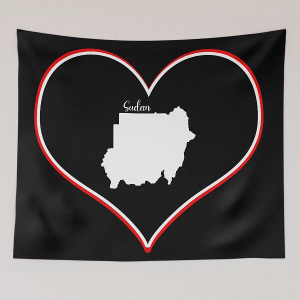 Item preview, black heart map sudan designed and sold by Astralia.