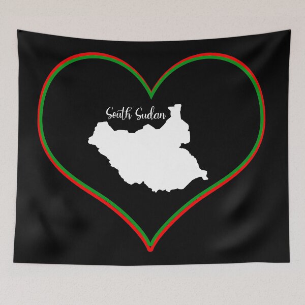Item preview, Black heart map South Sudan designed and sold by Astralia.