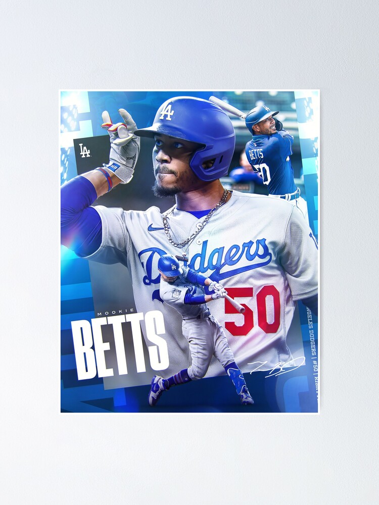 Mookie Betts Poster Los Angeles Dodgers Canvas Print Wall 