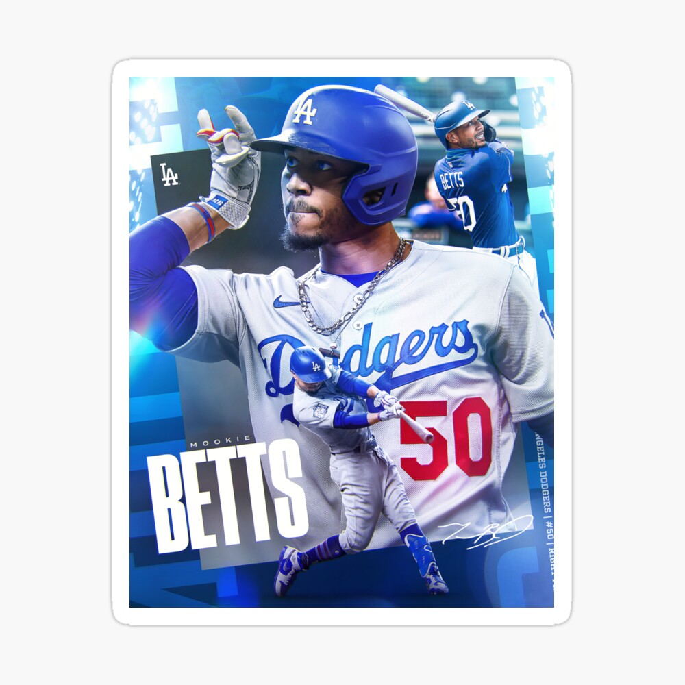 Mookie Betts Poster Los Angeles Dodgers Canvas Print Wall 