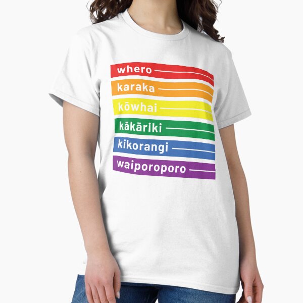 Te Reo Rainbow Colors Classic T-Shirt