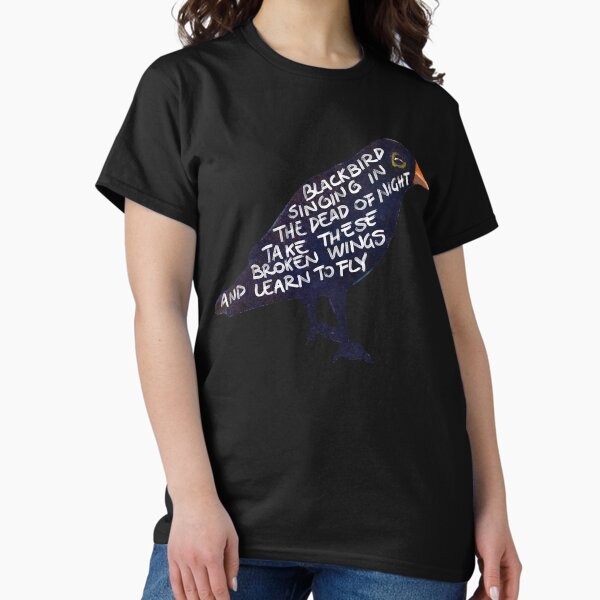 The Beatles T-shirt Women Blackbird Singing In The Dead Of Night