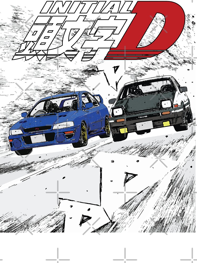 Initial D Anime Manga Cover Car Japanese T shirt