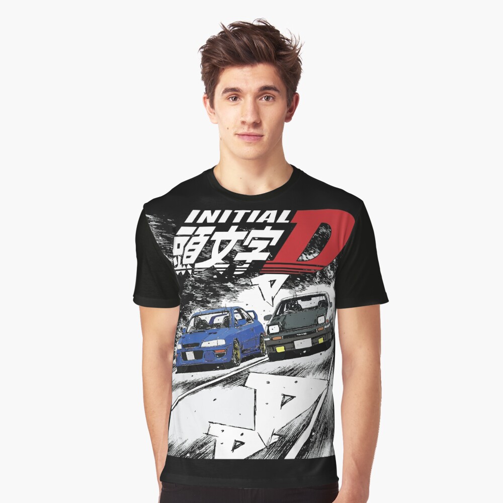 Initial D Ae86 Classic Fire T Shirt Cotton 6XL Initial D Ae86 Fire Epic  Cool Panda Trueno Drift Japan Manga 90s Anime Vintage