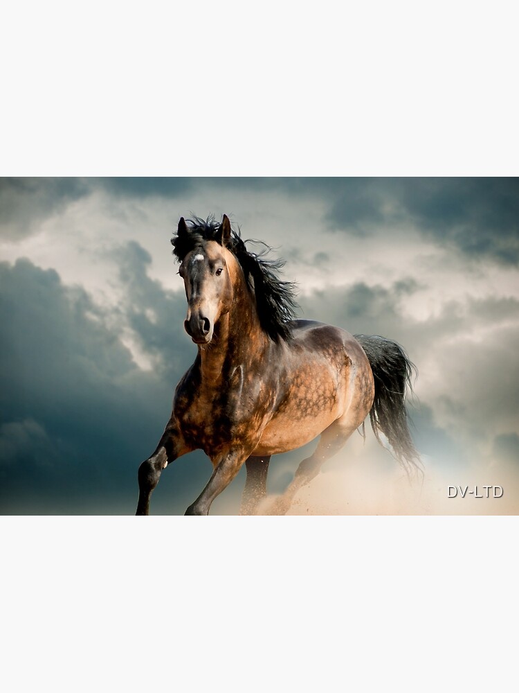 Aperçu 2 sur 2. Housse d'ordinateur avec l'œuvre Cheval au galop créée et vendue par DV-LTD.