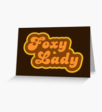 Foxy Lady - Retro 70s - Logo Greeting Card