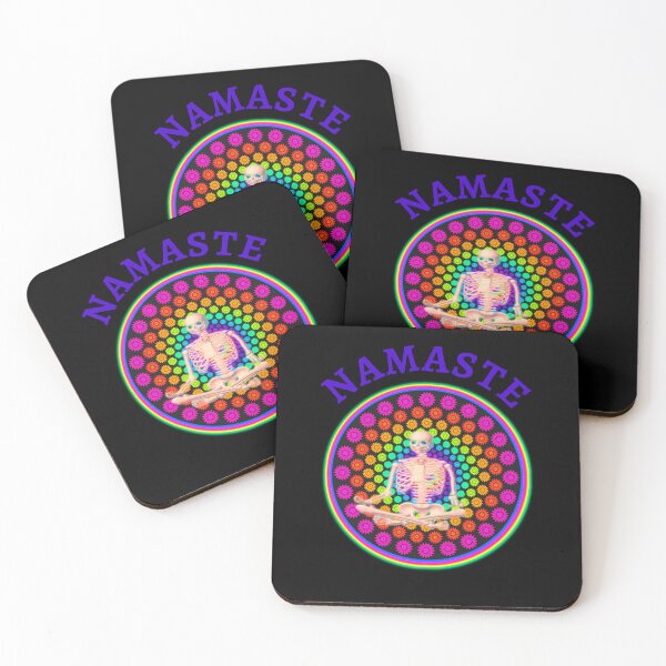 Item preview, Colorful Pop Art Meditating Skeleton  designed and sold by WoodburyLake.