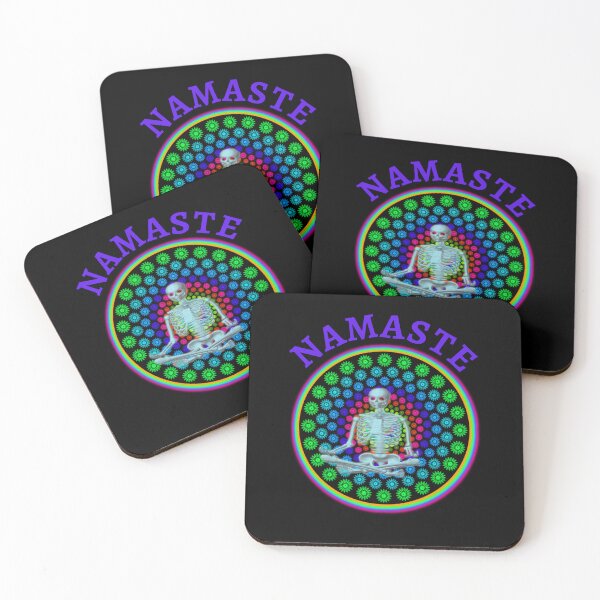 Item preview, Colorful Pop Art Meditating Skeleton  designed and sold by WoodburyLake.