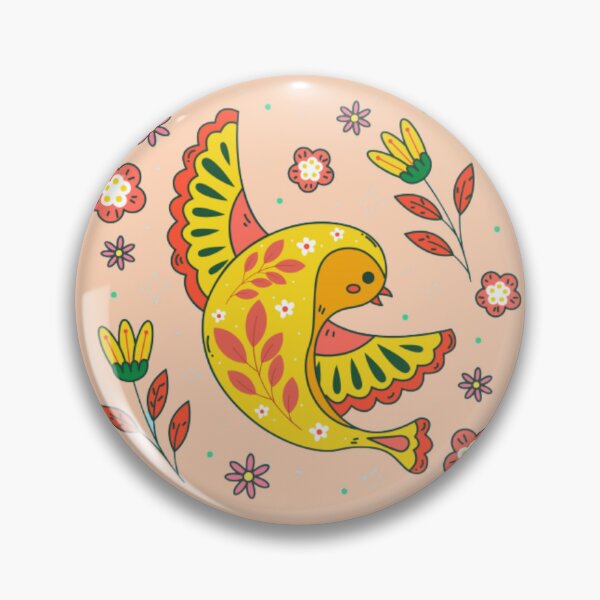 Artikelvorschau, Vogelillustration im Blumenhintergrund entworfen und verkauft von PURLOW.