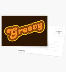 Groovy - Retro 70er Jahre - Logo Postkarten