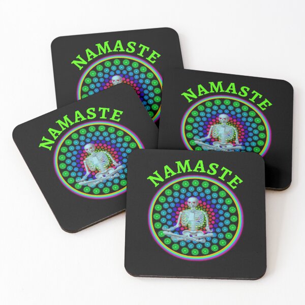 Item preview, Colorful Pop Art Meditating Skeleton  designed and sold by WoodburyLake.