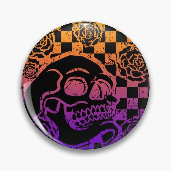 Item preview, Skull and Roses Checkerboard (Sunset Version) designed and sold by JanGrackle.