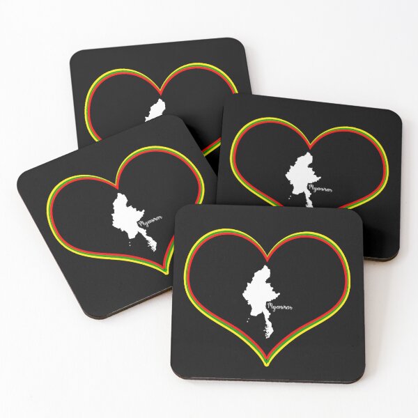 Item preview, Black Heart Map Myanmar (Burma) designed and sold by Astralia.