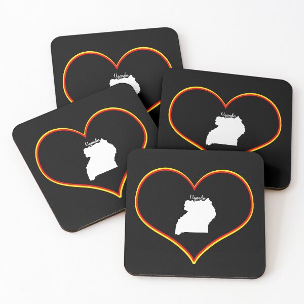 Item preview, Black heart Uganda map designed and sold by Astralia.