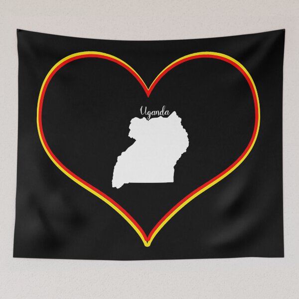 Item preview, Black heart Uganda map designed and sold by Astralia.