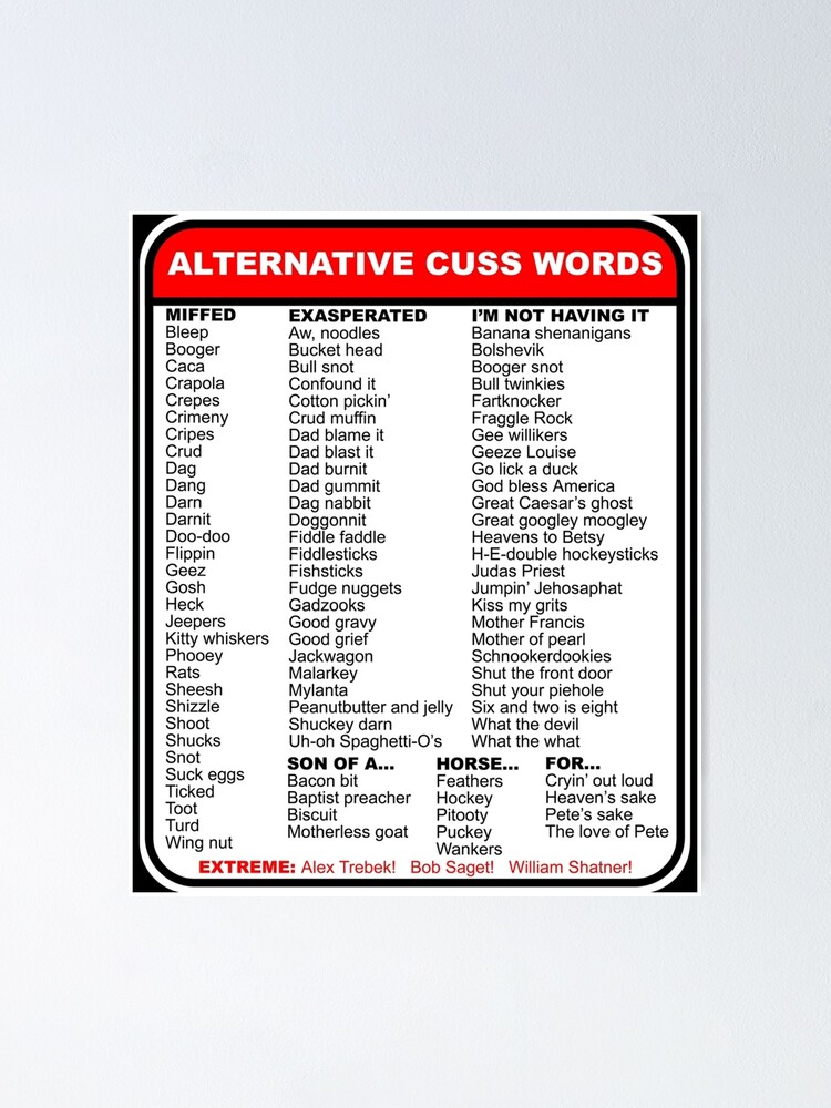 alternative-cuss-words-poster-poster-for-sale-by-alexanderneni