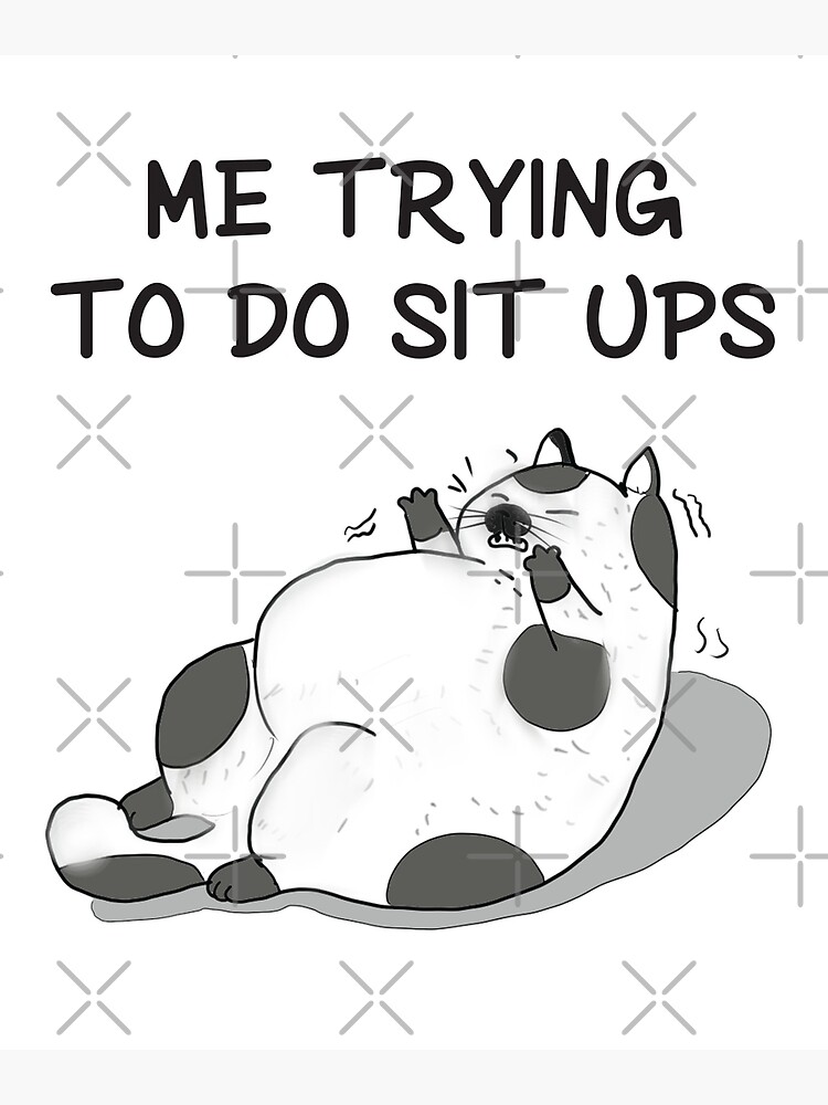 me-trying-to-do-sit-ups-poster-for-sale-by-90sboss-redbubble