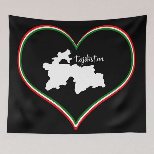 Item preview, Black Heart Tajikistan Map designed and sold by Astralia.