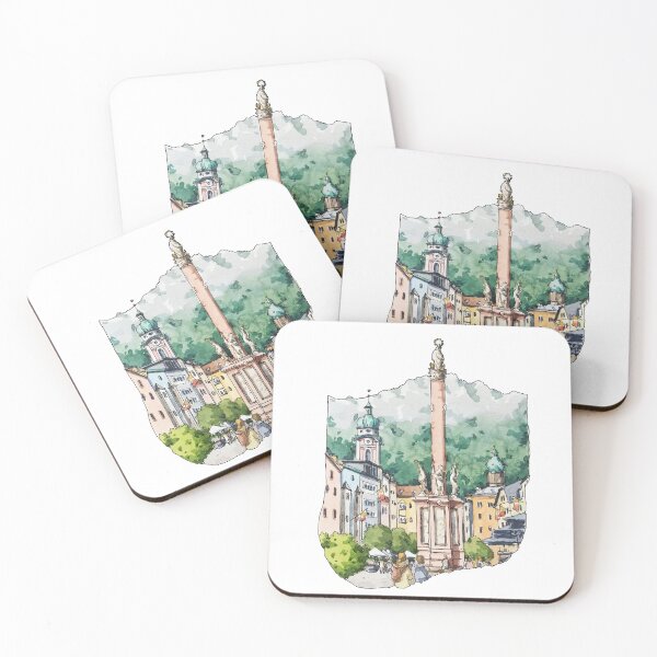 Item preview, Innsbruck the old town Watercolor Sketch Painting designed and sold by TeeBruh.