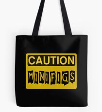 Caution Minifigs Sign Tote Bag